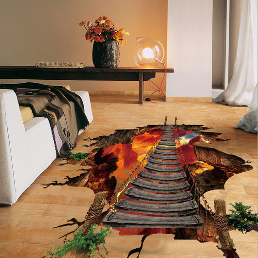 Adhesivos 3D de Pared - Universo Creativo con Planetas y Puente Suspendido - Image 13