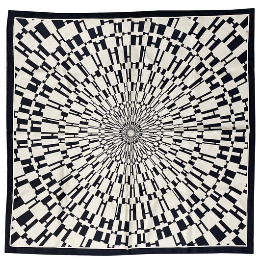 Pañuelo de Seda Salvaje 90 Twill con Patrón Radial para Mujer