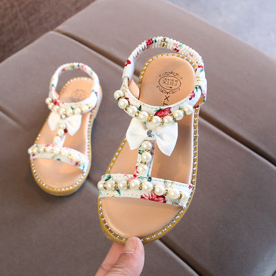 Sandalias Infantiles Princesa con Brillantes y Perlas - Image 9
