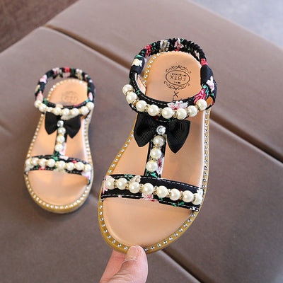 Sandalias Infantiles Princesa con Brillantes y Perlas - Image 8