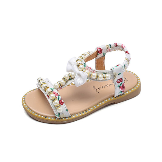 Sandalias Infantiles Princesa con Brillantes y Perlas - Image 2