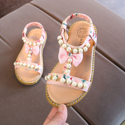 Sandalias Infantiles Princesa con Brillantes y Perlas - Image 4