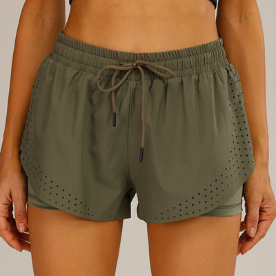 Pantalones Deportivos Yoga Dos Capas con Falso Conjunto - Image 6