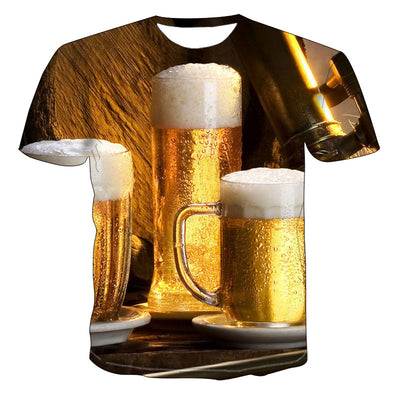 Camiseta Estampada 3D Cervezas Variadas para Hombre - Talla Grande - Image 3