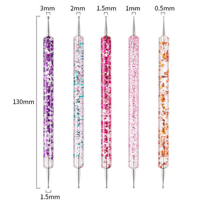 Kit Profesional de Nail Art con Varillas Dobles Transparentes - Image 7