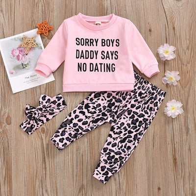 Conjunto Infantil Estampado Leopardo con Pantalón de Manga Larga