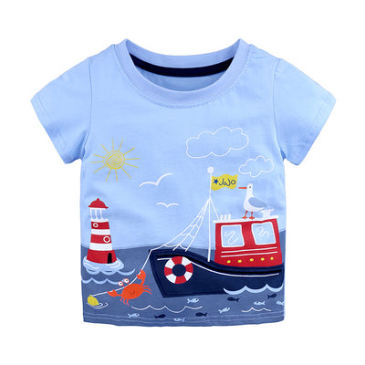 Camiseta Básica de Algodón Tejido para Bebé - Unisex Manga Corta - Image 8