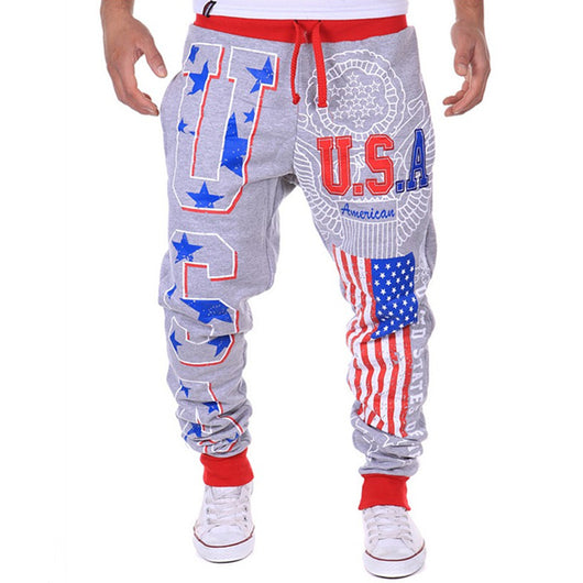Pantalones Casuales Talla Grande con Estampado de Letras para Hombre - Image 4