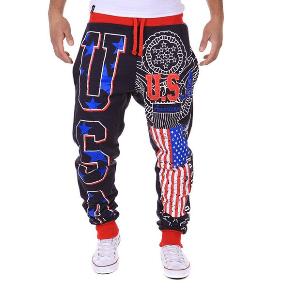 Pantalones Casuales Talla Grande con Estampado de Letras para Hombre