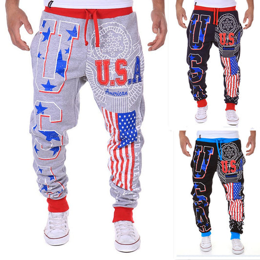 Pantalones Casuales Talla Grande con Estampado de Letras para Hombre
