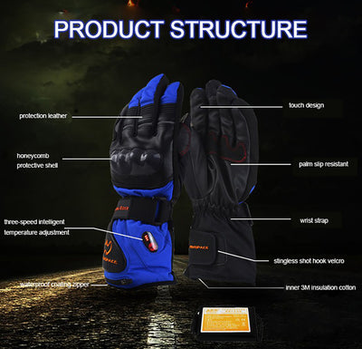 Guantes Térmicos Impermeables para Moto con Pantalla Táctil y Carga USB - Image 3