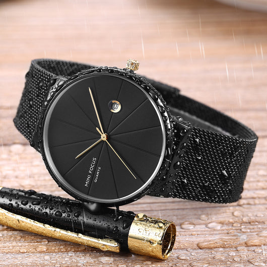 Reloj de Pulsera Acero Inoxidable Movimiento Japonés con Calendario y Malla Resistente al Agua - Image 6