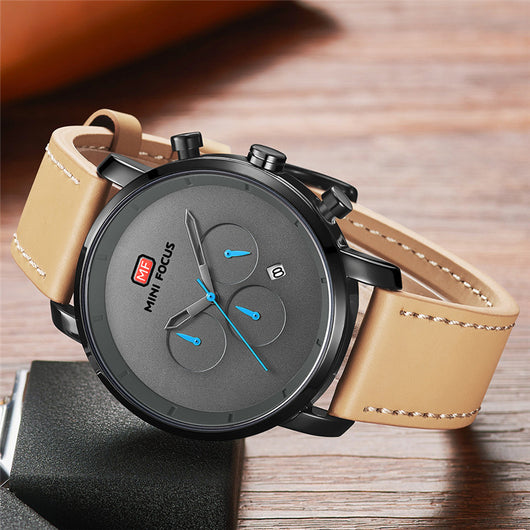 Reloj Multifunción con Calendario y Correa de Cuero Resistente al Agua - Image 3