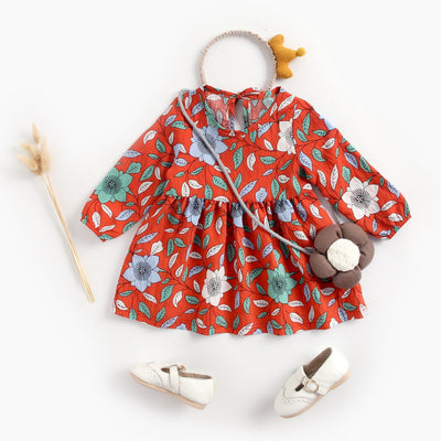 Vestido Infantil Floral Manga Larga Otoño Invierno - Image 8