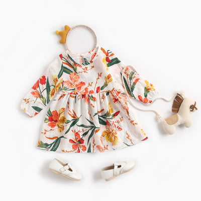 Vestido Infantil Floral Manga Larga Otoño Invierno - Image 4