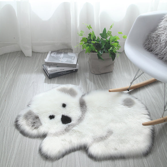 Tapete Interior Antideslizante de Seda Suave con Diseño de Animales Panda y Koala