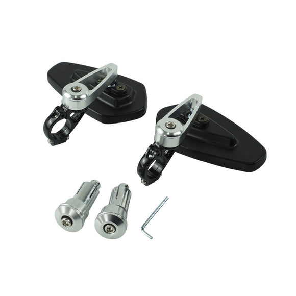Espejos Retrovisores Universales 22mm para Motocicleta - Aluminio Negro