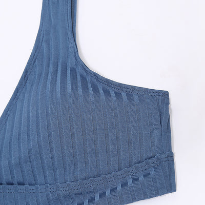 Conjunto de Bikini Acanalado de Cintura Alta y Cuello en V - Image 16