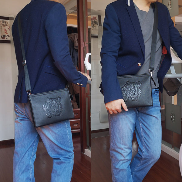 Bolsa Mensajero Tigre para Hombre - Estilo Urbano y Funcional