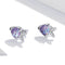 Aretes de Plata 925 Peces Felices con Zirconia de Colores y Baño de Platino