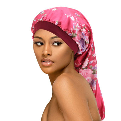 Gorro Nocturno de Satén Elástico Ancho para Cabello Largo y Trenzas - Image 14