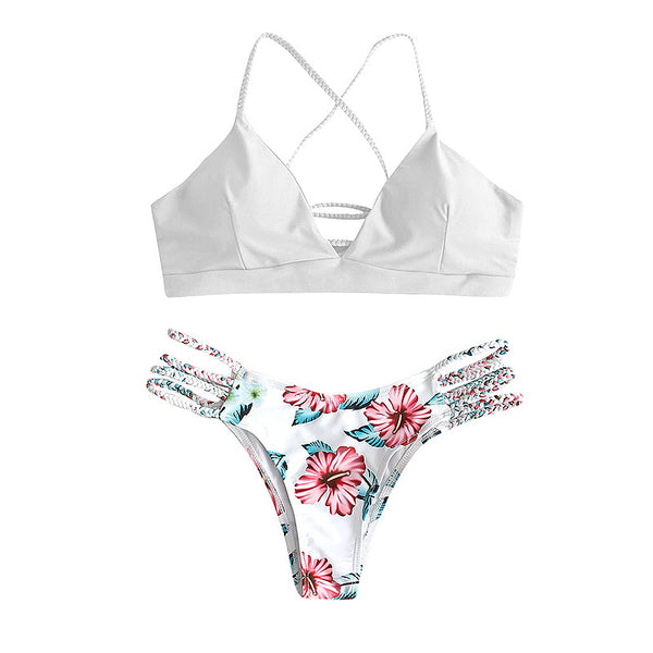 Trajes de Baño Separados de Color Liso para Mujer