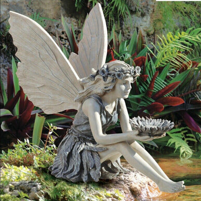 Estatua de Hada con Girasol - Decoración de Jardín