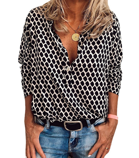 Blusa Estampada a Cuadros Manga Larga con Botones para Mujer - Image 9
