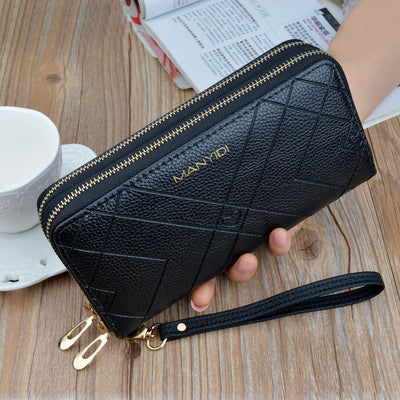 Cartera Doble Cierre para Mujer con Dos Compartimentos