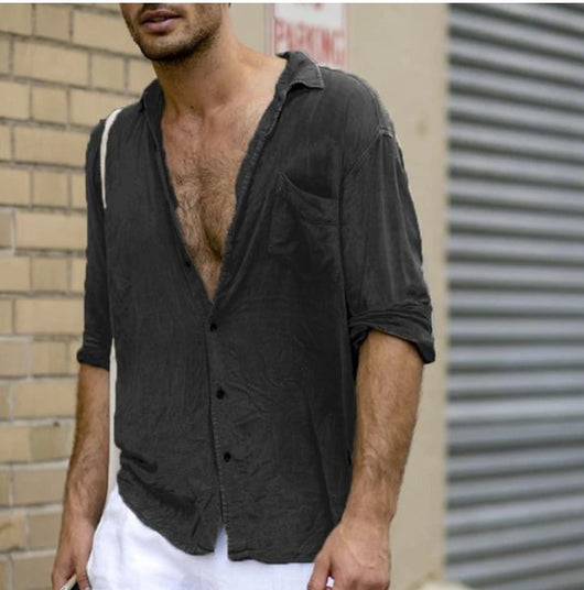 Camisa de Algodón para Hombre con Bolsillos en Solapa - Image 3