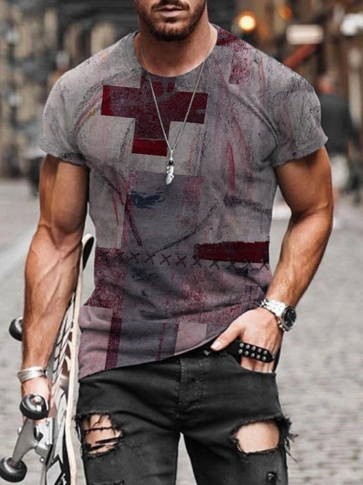 Camiseta Hombre Estampado Cruz Europeo Americano - Image 4