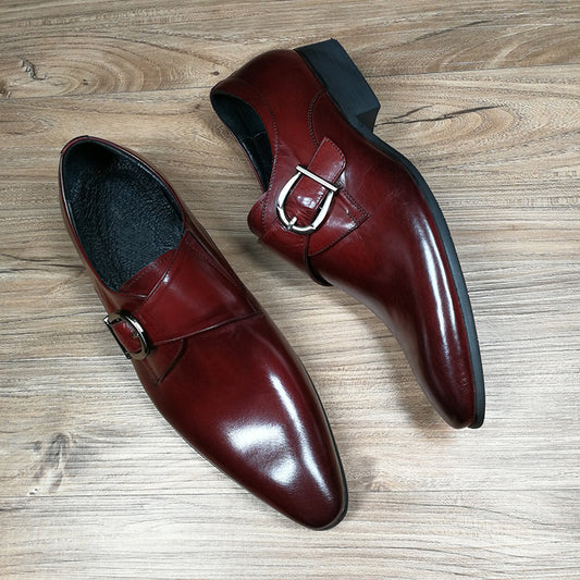 Zapatos de Cuero para Negocios con Punta Fina y Hebilla - Calzado Ejecutivo para Hombre - Image 2