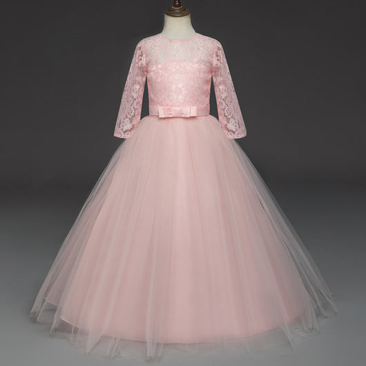 Vestido Infantil Princesa con Encaje y Tul Esponjado - Image 9