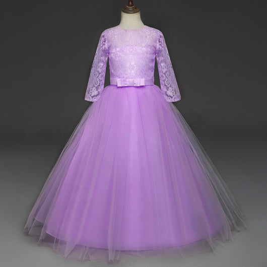 Vestido Infantil Princesa con Encaje y Tul Esponjado - Image 8
