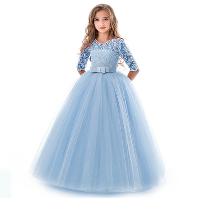 Vestido Infantil Princesa con Encaje y Tul Esponjado - Image 11