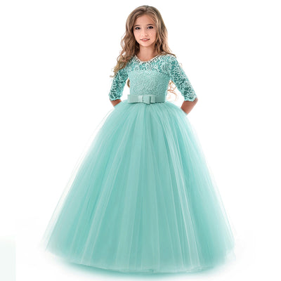 Vestido Infantil Princesa con Encaje y Tul Esponjado - Image 4