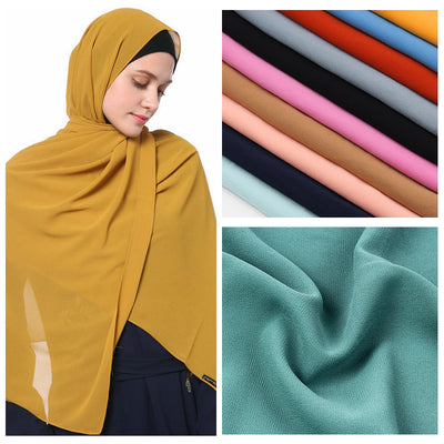 Hijab Chiffón Perlado Monocromático 70x180cm