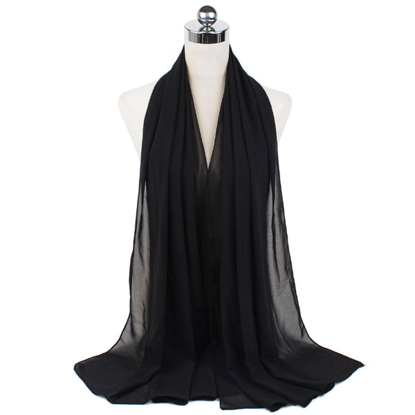 Hijab Chiffón Perlado Monocromático 70x180cm - Image 9