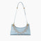 Bolso de Hombro Degradado Arcoíris con Cadena de Perlas y Detalles Metálicos - Bolsa de Moda Verano
