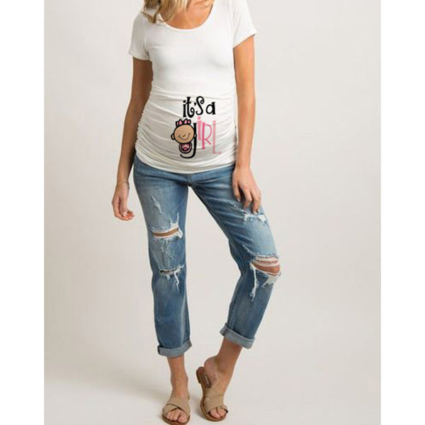 Camisetas Premamá Ajustadas con Diseños Divertidos - Tops Embarazo Mujer