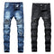 Pantalones Jeans Slim Fit con Rotura en la Rodilla y Stretch para Hombre