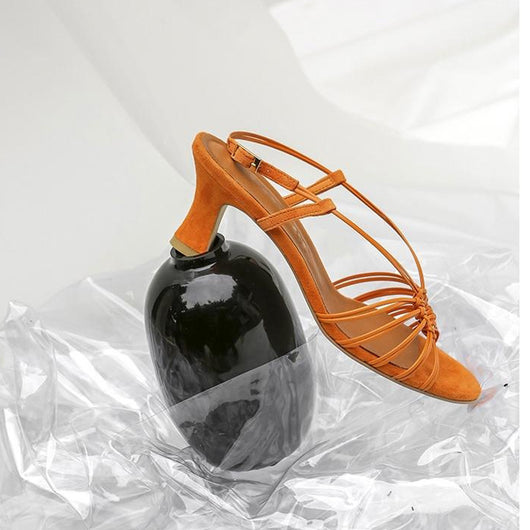 Sandalias Stiletto de Cuero con Red de Piel de Oveja - Image 10