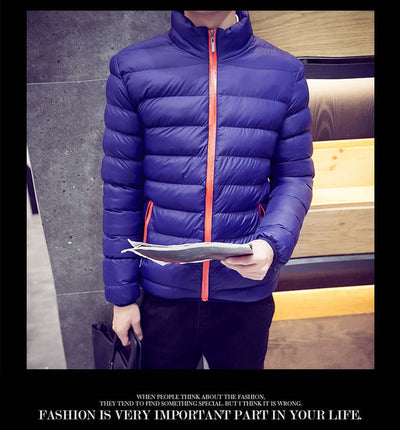 Chaqueta Acolchada de Invierno para Hombre - Corte Moderno y Cuello Alto - Image 14