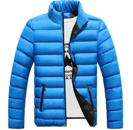Chaqueta Acolchada de Invierno para Hombre - Corte Moderno y Cuello Alto