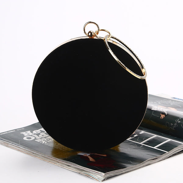 Bolso Redondo de Terciopelo para Eventos