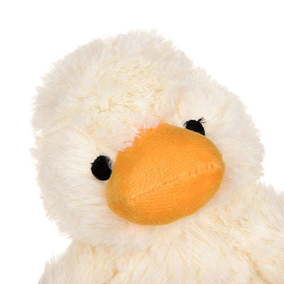 Cream plush duckling toy with an orange beak and feet, standing upright, measuring 35cm tall. - Image 6