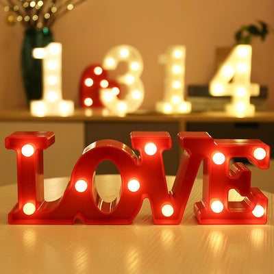 Letras y Números LED Luminosos para Decoración - Lámpara de Batería Romántica - Image 4