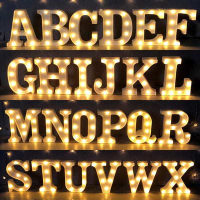 Letras y Números LED Luminosos para Decoración - Lámpara de Batería Romántica - Image 3