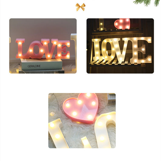 Letras y Números LED Luminosos para Decoración - Lámpara de Batería Romántica - Image 10