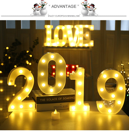 Letras y Números LED Luminosos para Decoración - Lámpara de Batería Romántica - Image 11